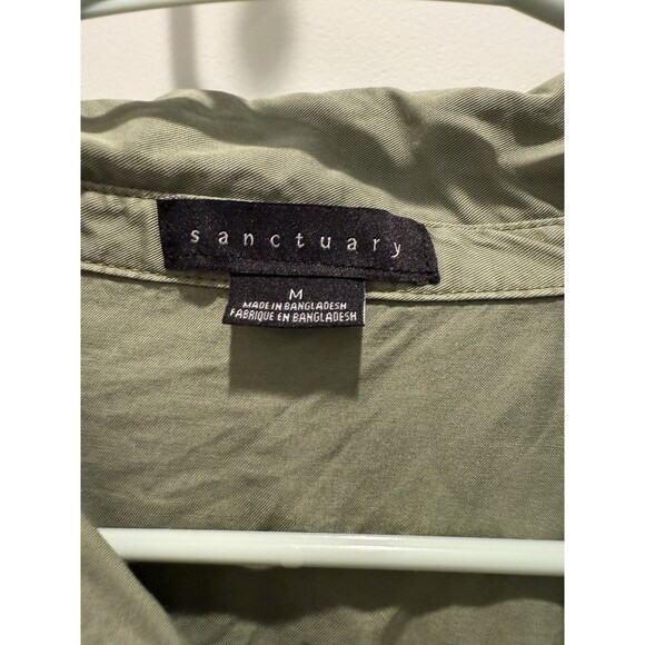 Sanctuary Womens Shirt Medium Green Button Up Military Long Sleeve Top - Picture 3 of 5